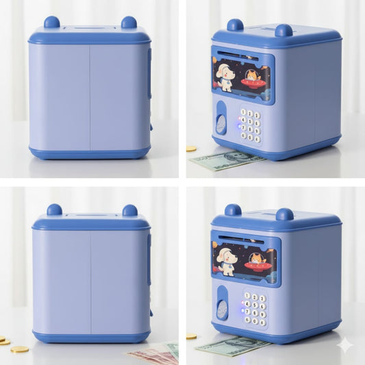 Squid Squaree ATM Piggy Bank with Password and Finger Sensor Gullak For Kids Money Saver Box Coin Bank (Multicolor)